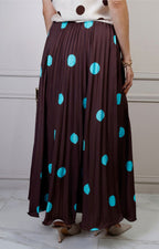 Falda plisada de polka dots