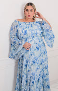 Vestido Campesino Azul Floral - VESTIDO LARGO CURVY Boutiquemirel 