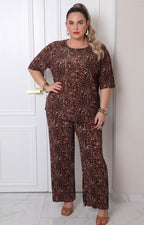 Conjunto animal print con manga 3/4