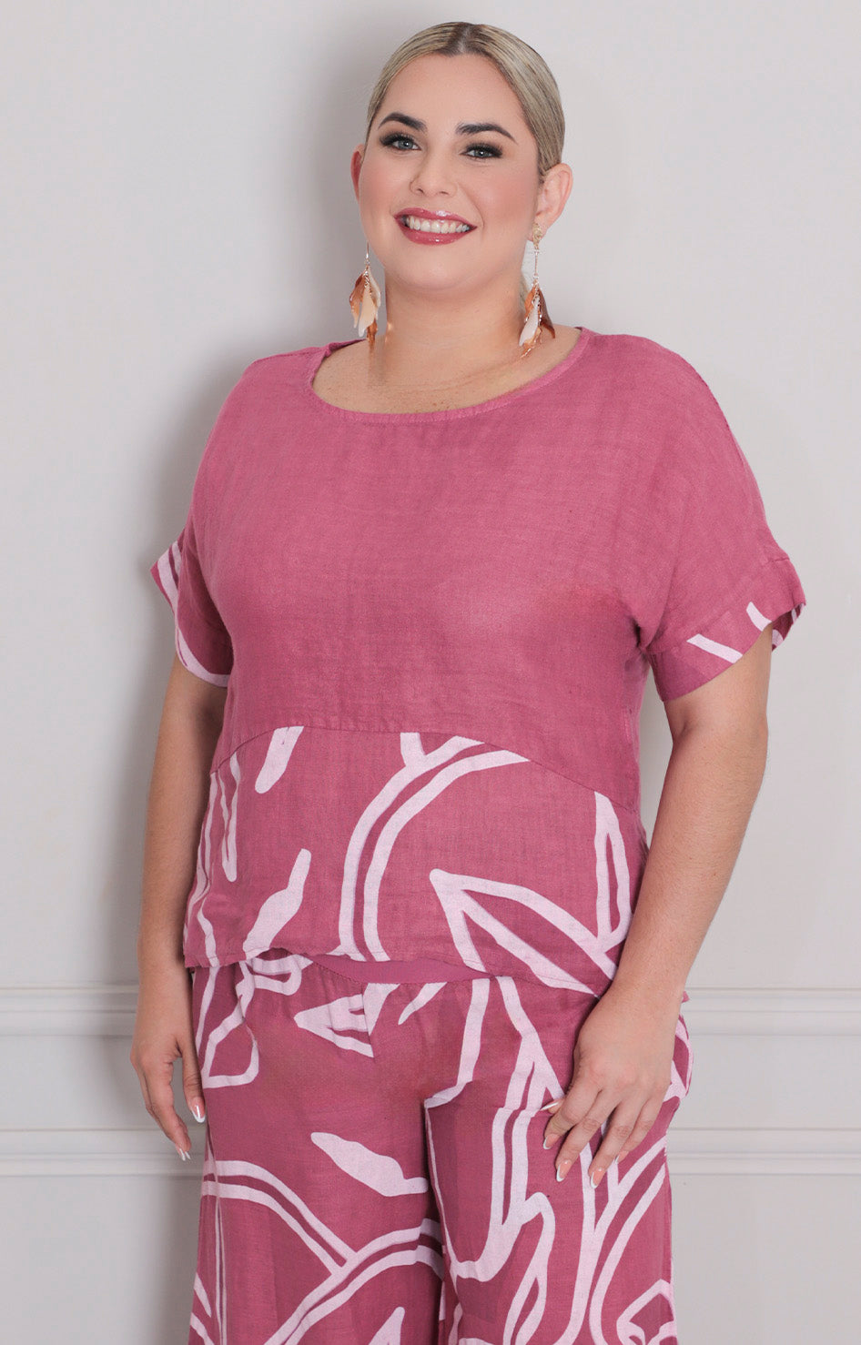 Blusa rosa de lino - BLUSA Boutiquemirel 