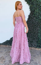 Vestido rosa con detalles 3D - VESTIDO LARGO REGULAR Boutiquemirel 
