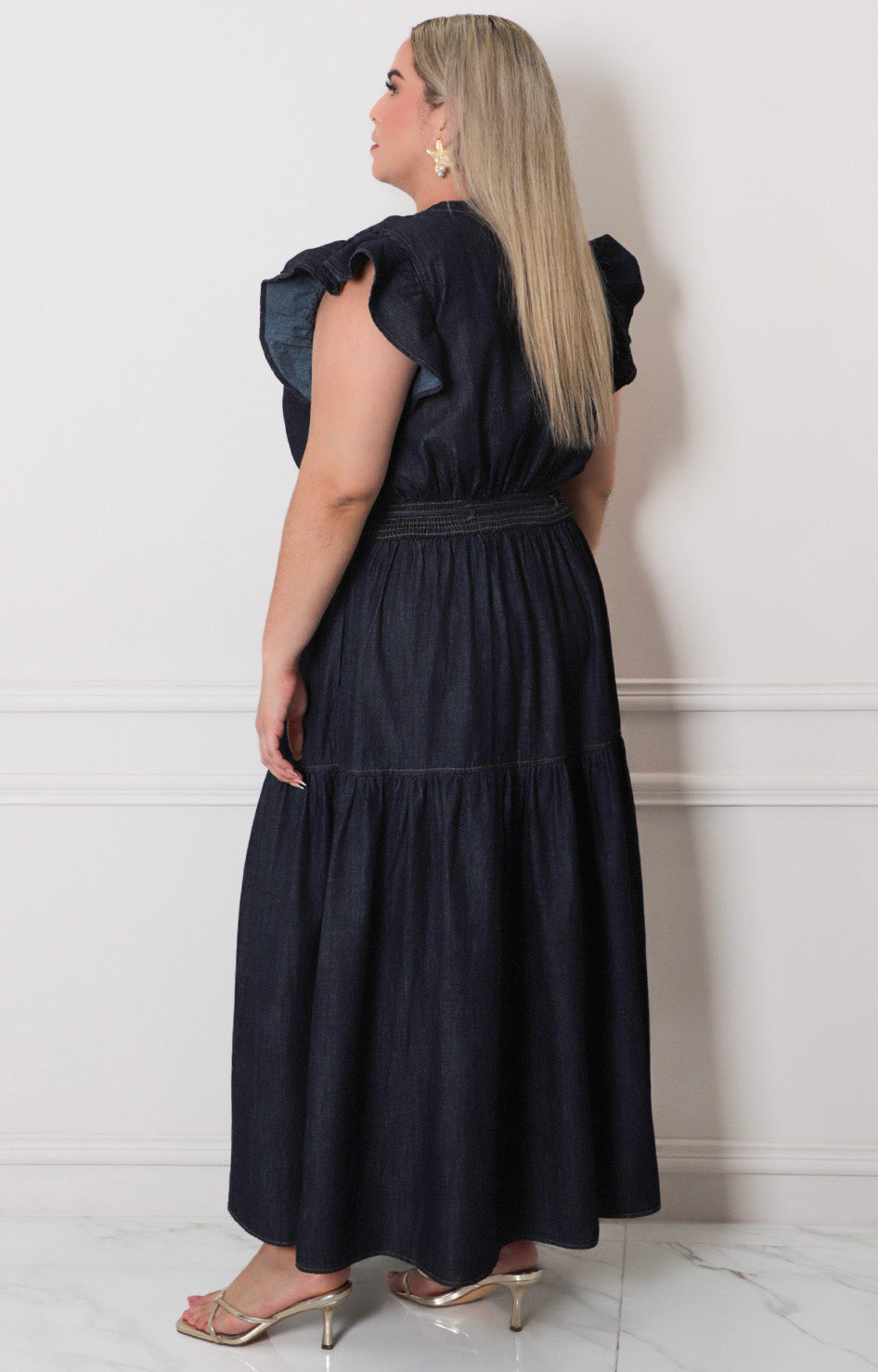 Vestido largo de mezclilla - VESTIDO LARGO CURVY Boutiquemirel 