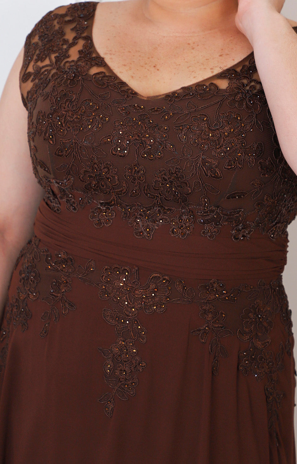 Vestido café largo