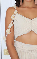 Palazzo beige plisado