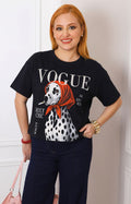Blusa negra con estampado de dálmata