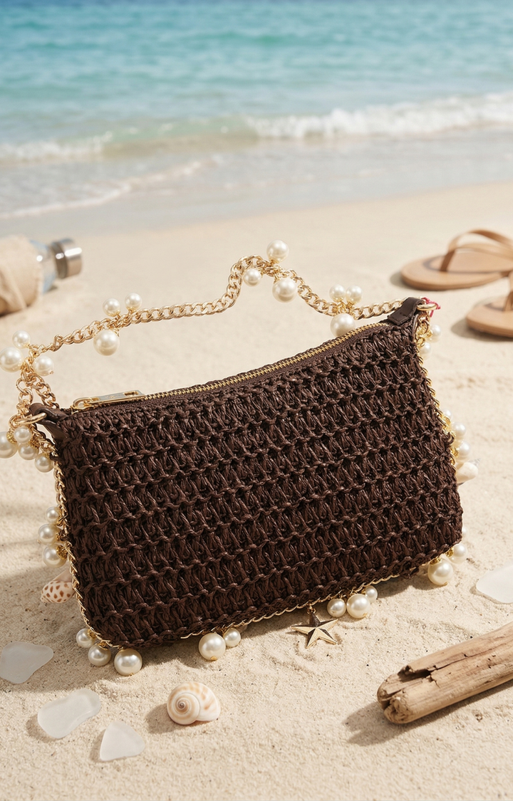 Bolsa Tejida de Mano con Detalles en Perlas - BOLSAS Boutiquemirel 