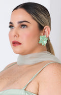 Aretes de flor verde