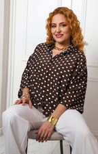 Blusa camisera estampada de puntos