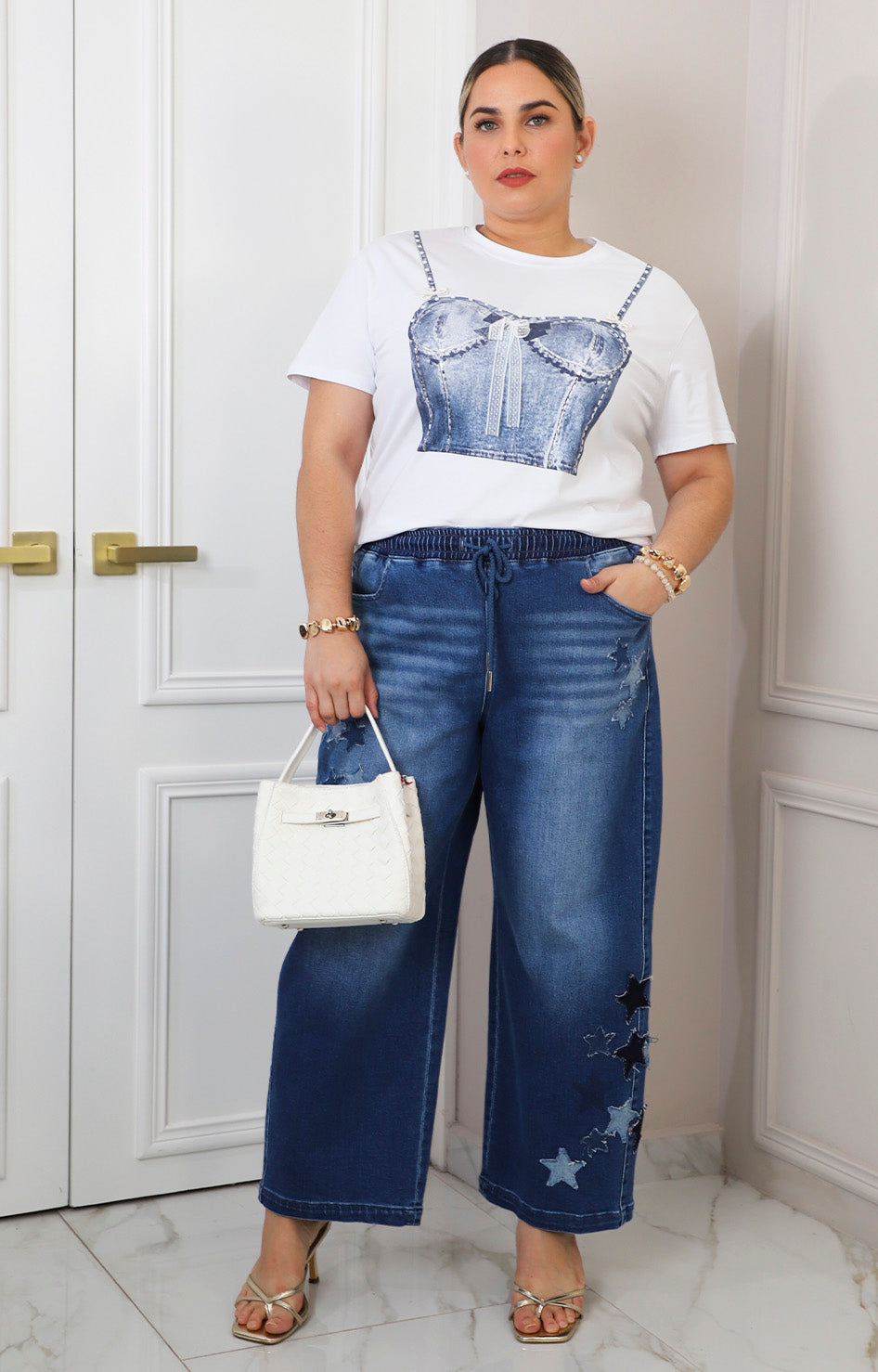 Blusa blanca estampada