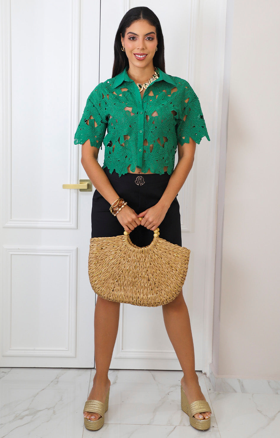 Blusa de guipur floral