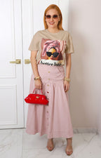 Blusa gráfica con brillos