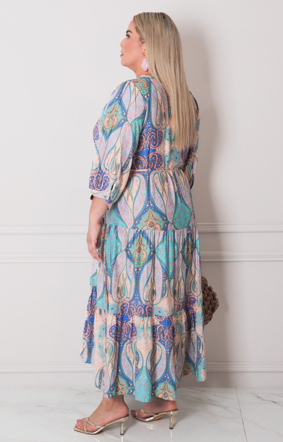 Vestido estampado con lazo - VESTIDO LARGO CURVY Boutiquemirel 