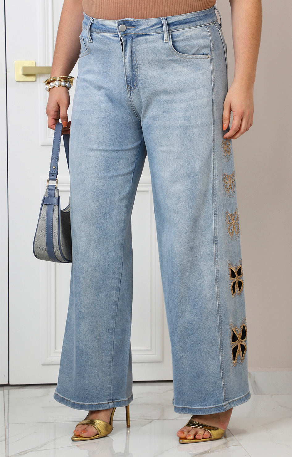 Pantalon de mezclilla estampado