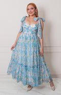 Vestido azul estampado - VESTIDO LARGO REGULAR Boutiquemirel 