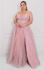 Vestido con corset floral y mangas caídas - VESTIDO LARGO CURVY Boutiquemirel 