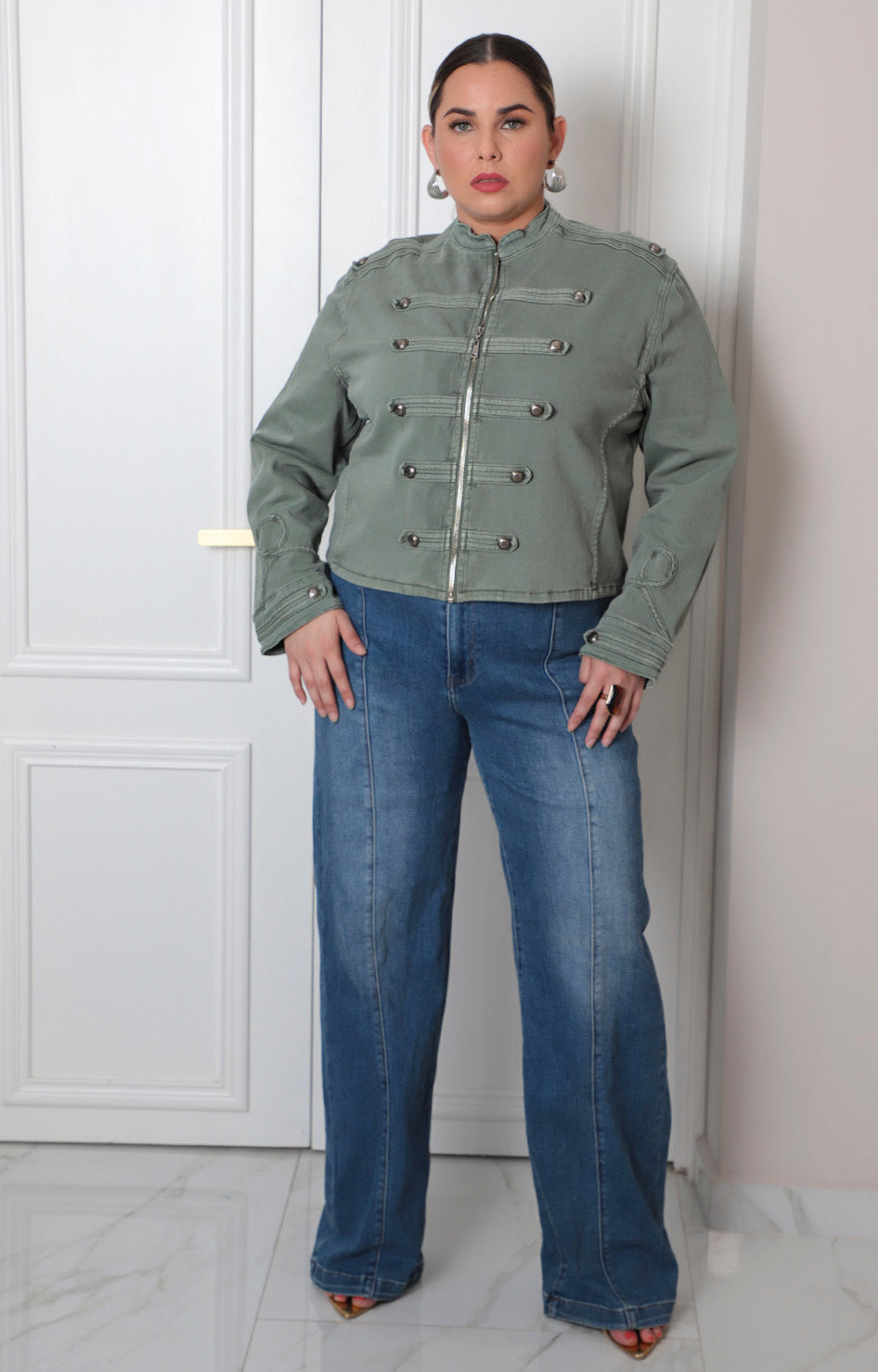Chamarra militar verde