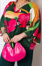 Blusa con estampado floral y nudo