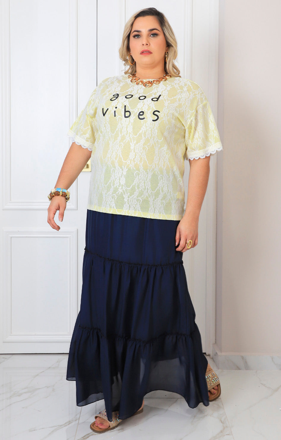 Blusa estampada good vibes