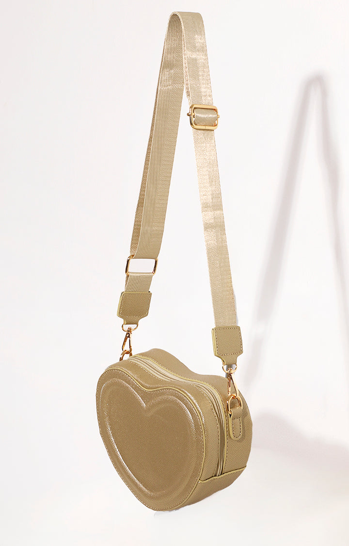 Bolsa dorada metálica de corazón - BOLSA Boutiquemirel 