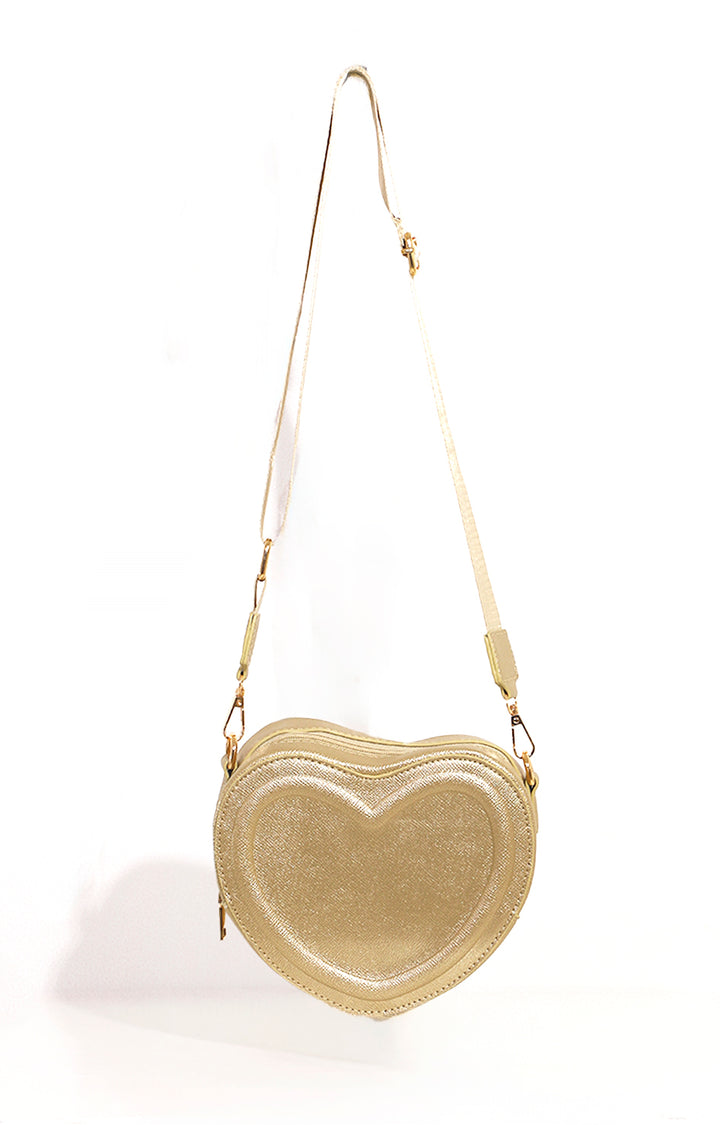 Bolsa dorada metálica de corazón - BOLSA Boutiquemirel 