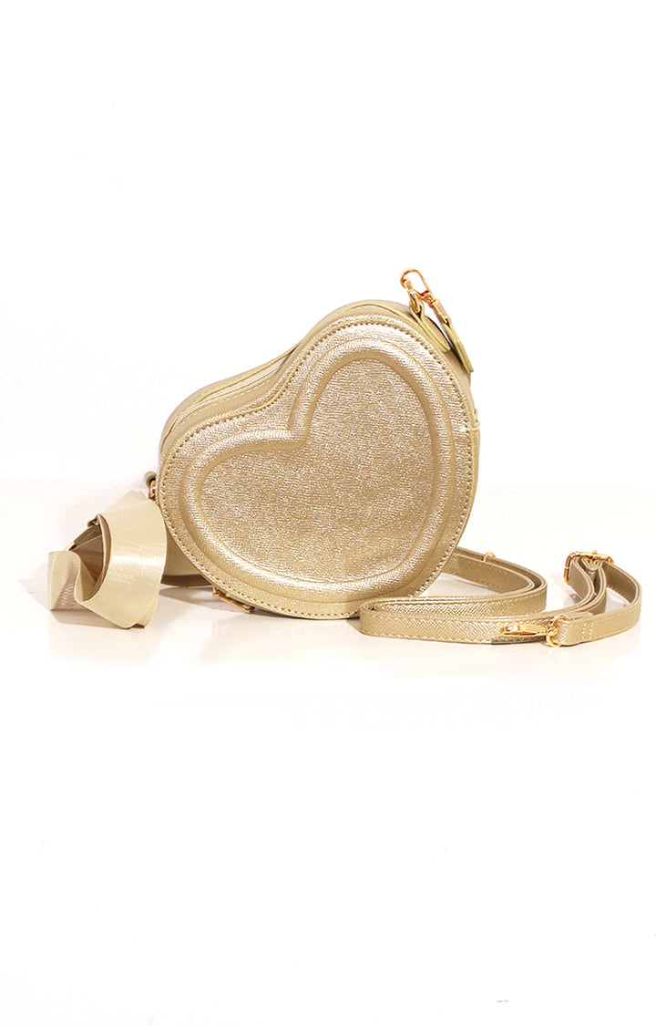 Bolsa dorada metálica de corazón - BOLSA Boutiquemirel 