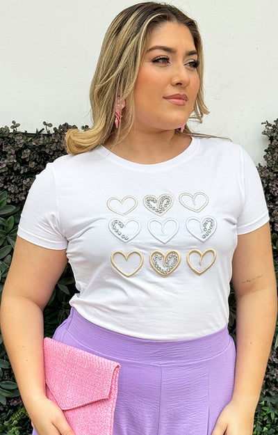 Camiseta blanca corazón - Boutiquemirel