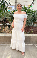 Vestido blanco con encaje - Boutiquemirel