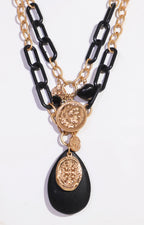 Cadena de eslabones negro y dorado con dije - COLLAR Boutiquemirel 