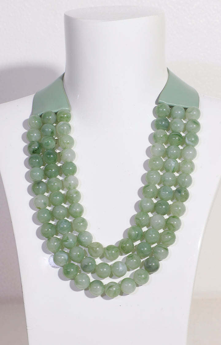Collar verde de perlas y cuero - COLLAR Boutiquemirel 