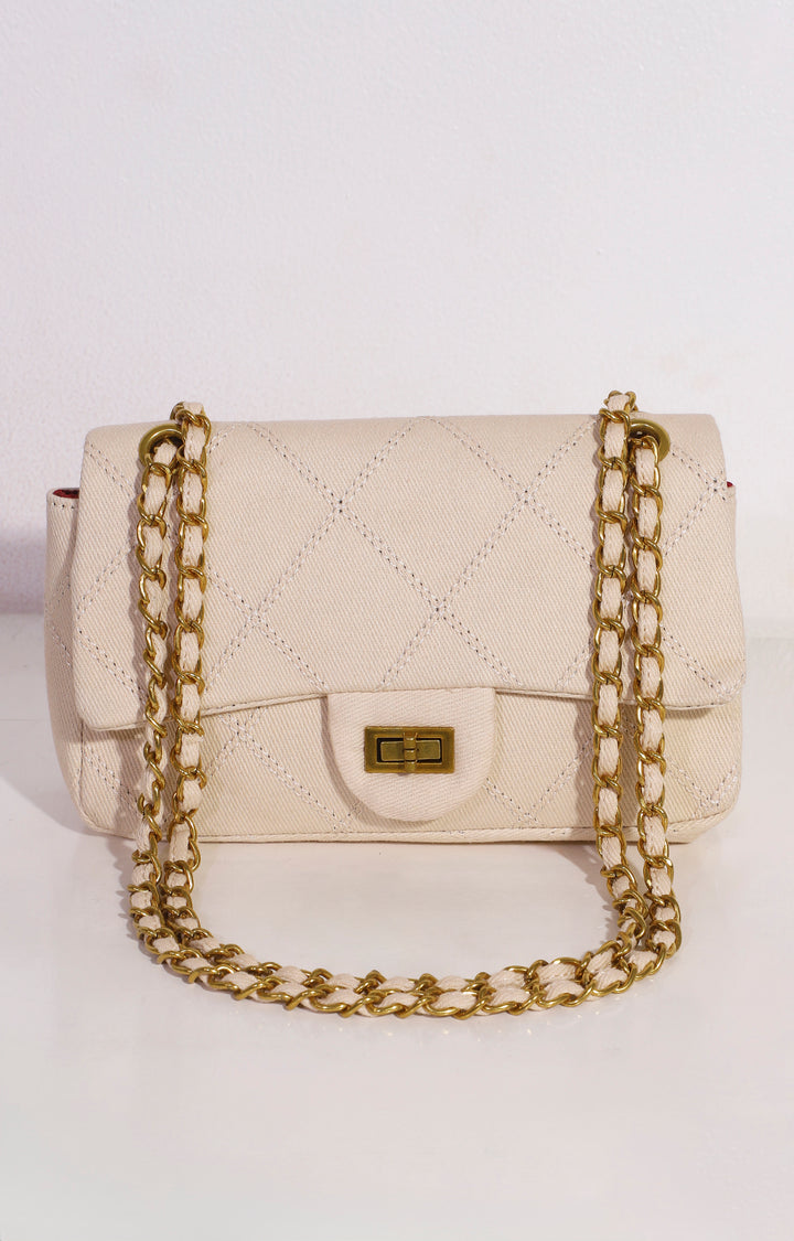 Bolsa beige con cadena - BOLSA Boutiquemirel 