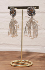 Arete artesanal plata con blanco - ARETE Boutiquemirel 