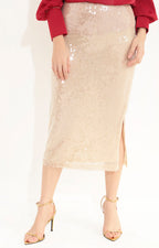 Falda beige de lentejuela - FALDA Boutiquemirel 