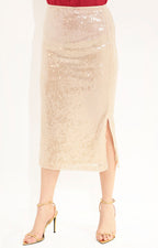 Falda beige de lentejuela - FALDA Boutiquemirel 