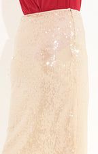 Falda beige de lentejuela - FALDA Boutiquemirel 