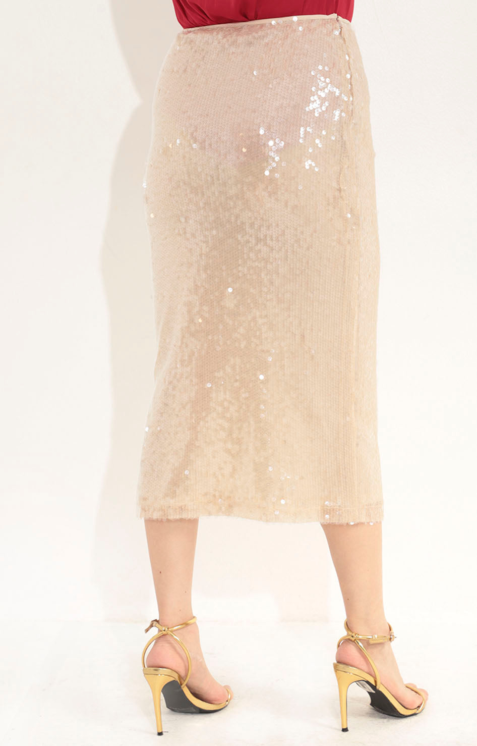 Falda beige de lentejuela - FALDA Boutiquemirel 