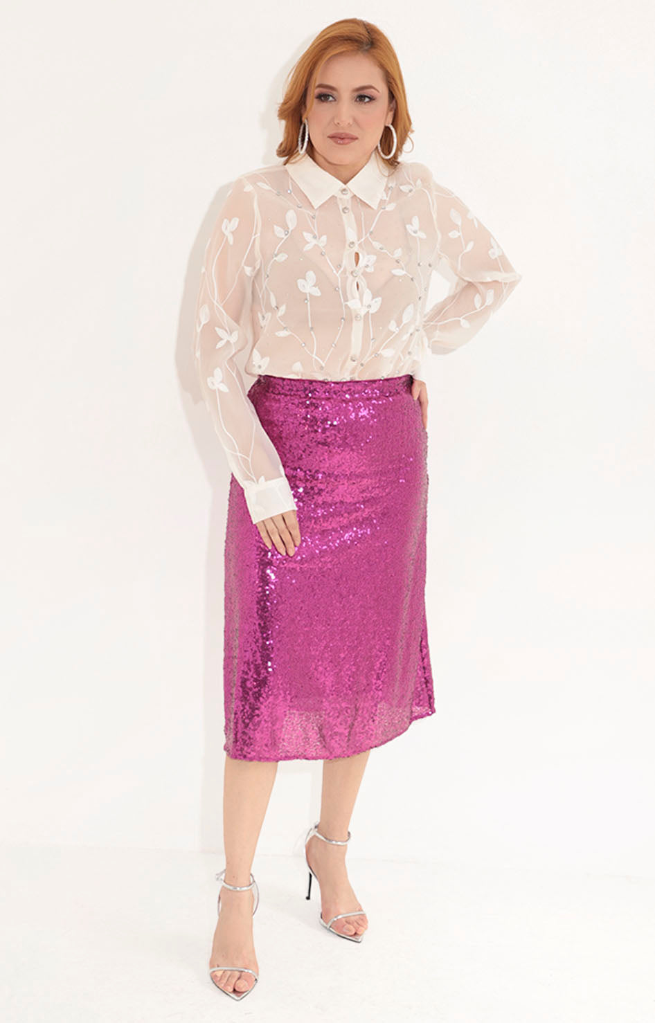 Falda fucsia con lentejuelas - FALDA Boutiquemirel 