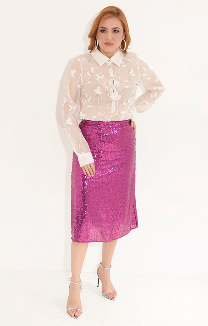 Falda fucsia con lentejuelas - FALDA Boutiquemirel 