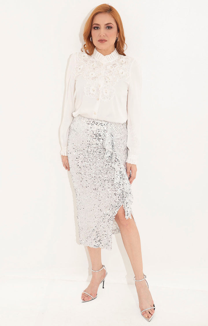 Falda plata de lentejuela - FALDA Boutiquemirel 