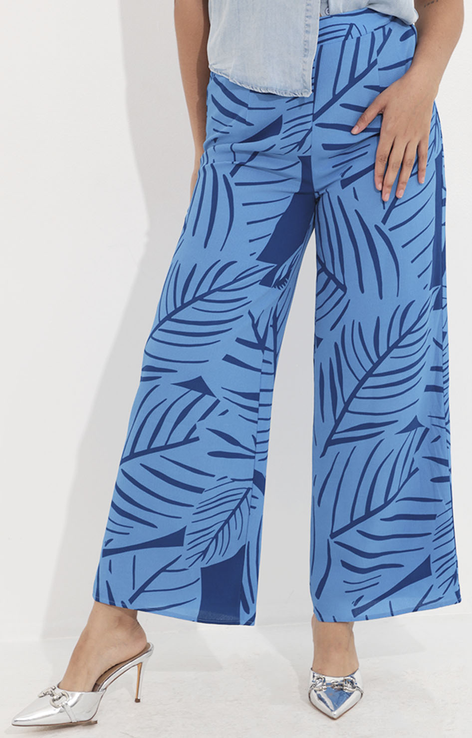 Pantalon azul estampado tropical - PANTALON Boutiquemirel 