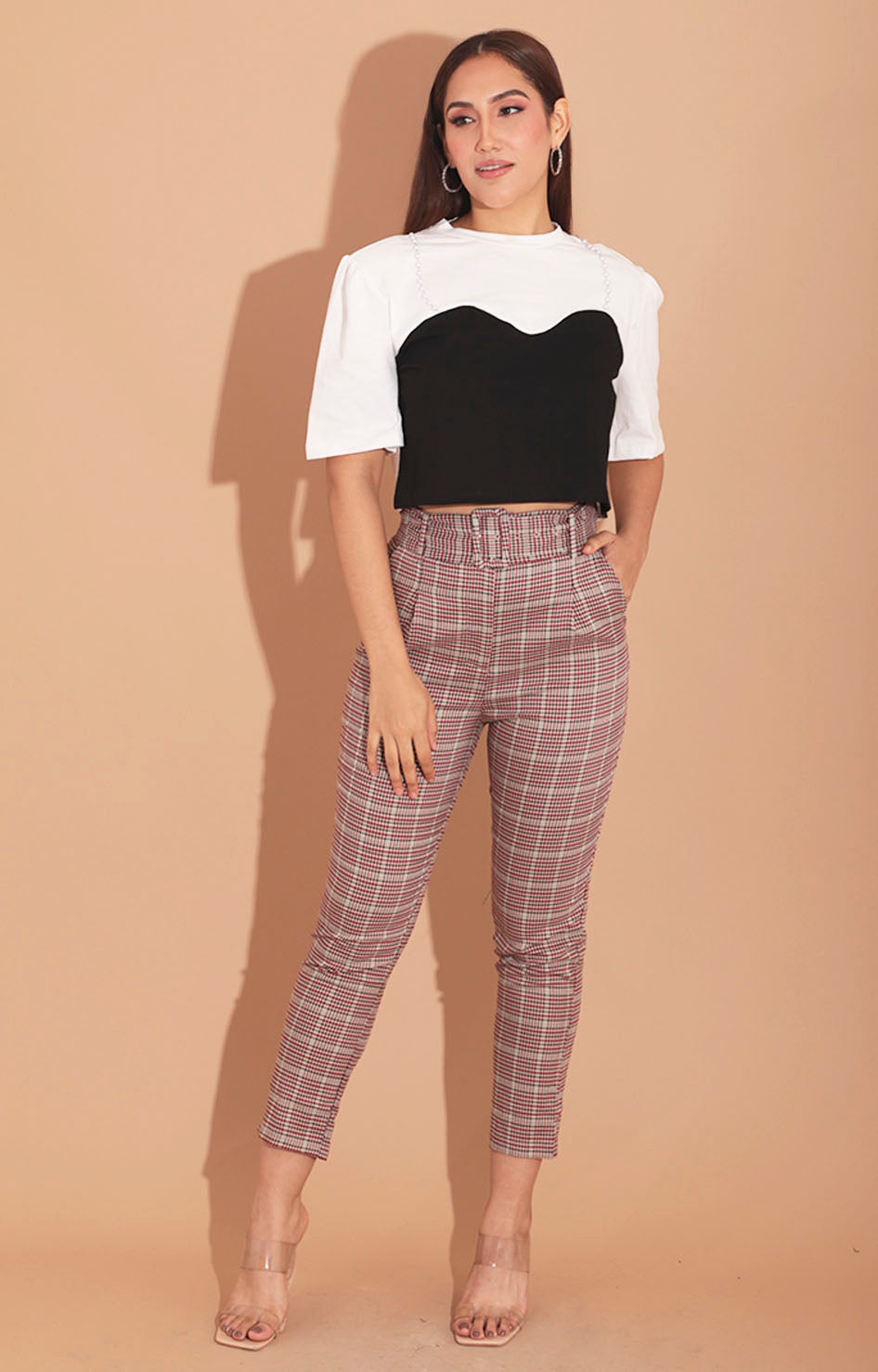 Blusa negro con blanco y perlas - BLUSA Boutiquemirel 