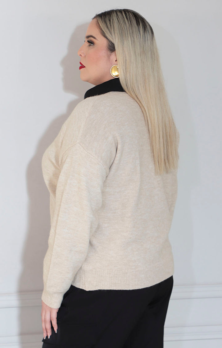 Suéter beige teddy