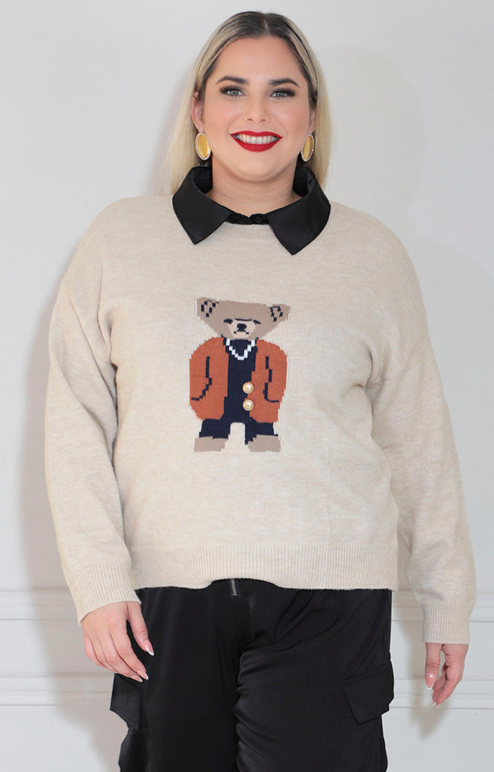 Suéter beige teddy