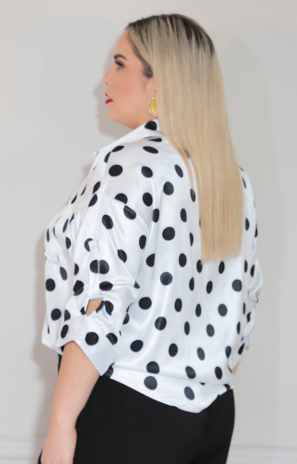 Blusa blanca polka-dots