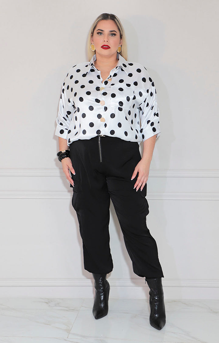 Blusa blanca polka-dots