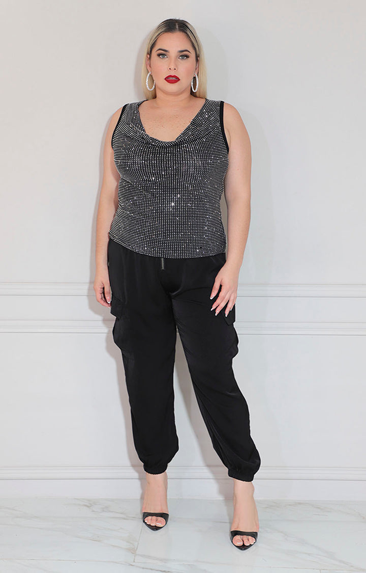 Blusa negra con brillos