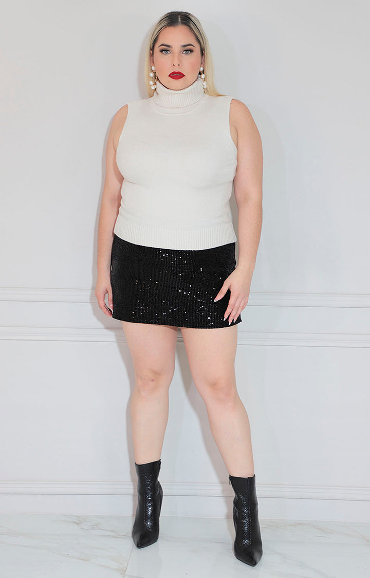 Short falda negra shiny