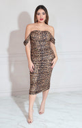 Vestido beige off-shoulder - VESTIDO Boutiquemirel 