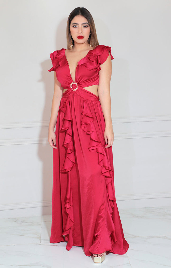 Vestido rojo cut-out