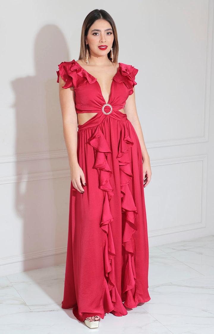 Vestido rojo cut-out