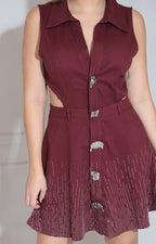 Vestido vino con brillos - VESTIDO Boutiquemirel 